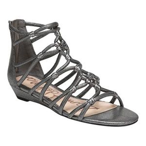 Sam Edelman Daryn Silver Gladiator Flat Sandals